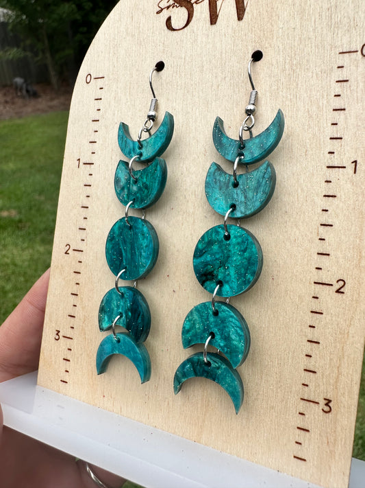 Moon Phases- Turquoise Twinkle